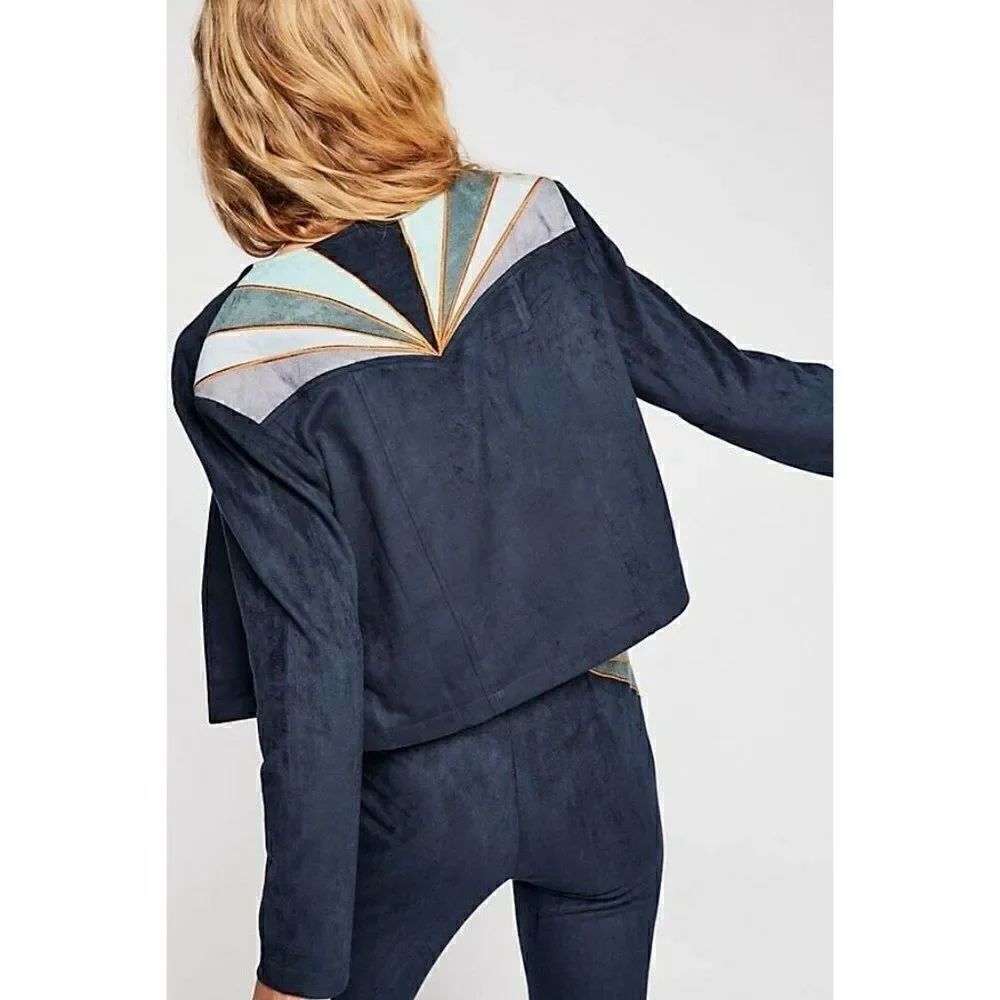 NWT FREE PEOPLE LENNI THE LABEL FAUX SUEDE JACKET